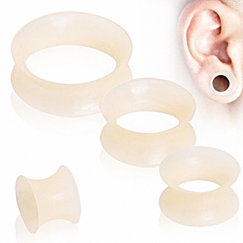 Tunnels Oreille KnSam En Silicone - 2PCS Écarteurs 18mm Blancs - Bijoux Fantaisie Unisexe Pour Stretching Et Look Alternatif