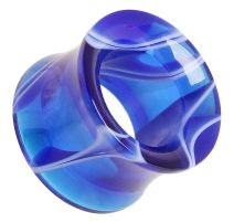 Piercing plug acrylique marbré bleu