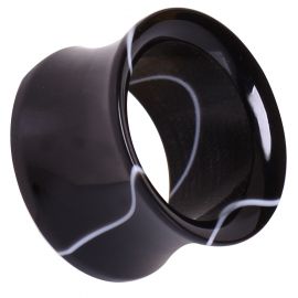 Piercing tunnel acrylique marbré noir