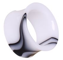 Piercing plug acrylique marbré blanc
