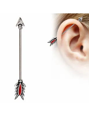 Piercing oreille industriel flèche tribale