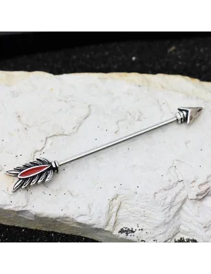 Piercing oreille industriel flèche tribale