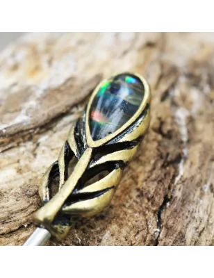 Piercing industriel flèche de cupidon plaqué or