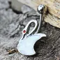 Piercing nombril cygne opale blanche Piercing nombril cygne opale blanche