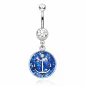 Piercing nombril ancre marine émail bleu Piercing nombril ancre marine émail bleu