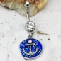 Piercing nombril ancre marine émail bleu Piercing nombril ancre marine émail bleu