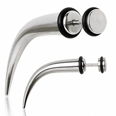 Piercing faux écarteur oreille courbé