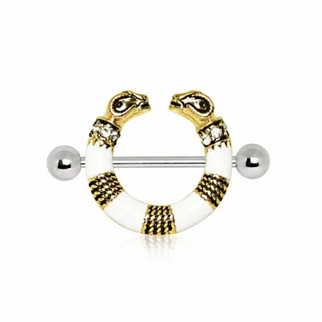 Piercing téton bouclier bélier égyptien