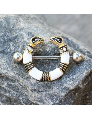 Piercing téton bouclier bélier égyptien