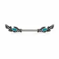 Piercing téton plumes perles turquoise