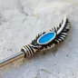 Piercing téton plumes perles turquoise