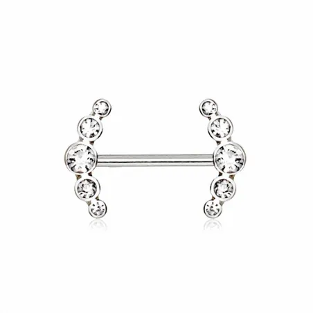 Piercing téton bouclier multiples gemmes