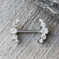 Piercing téton bouclier multiples gemmes