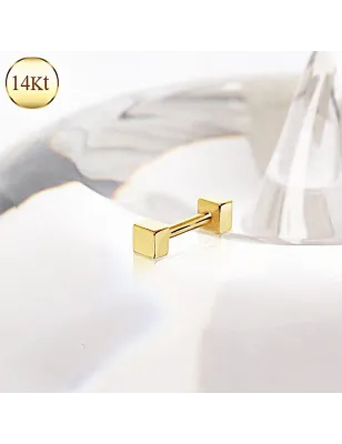 Piercing cartilage oreille en or 14 carats cubes