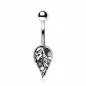 Piercing nombril feuille nacre abalone