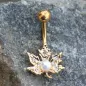 Piercing nombril plaqué or feuille d'érable