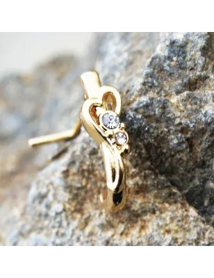 Piercing nez demi-cercle coeur gemmes