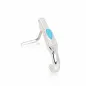 Piercing nez demi-cercle plume turquoise