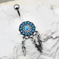 Piercing nombril attrapeur de rêves perles turquoises