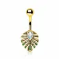 Piercing nombril plaqué or plume égyptienne