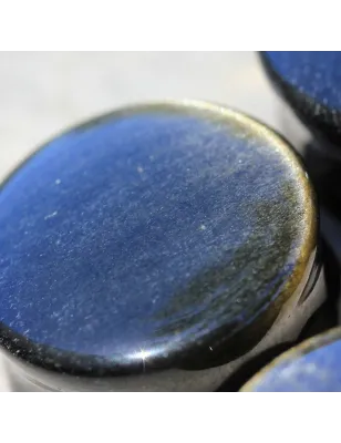 Piercing plug pierre naturelle obsidienne dorée