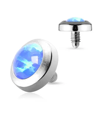 Piercing microdermal plat opale bleue