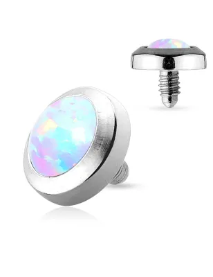 Piercing microdermal plat opale blanche