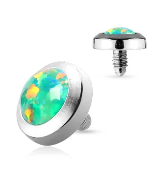 Piercing microdermal plat opale verte