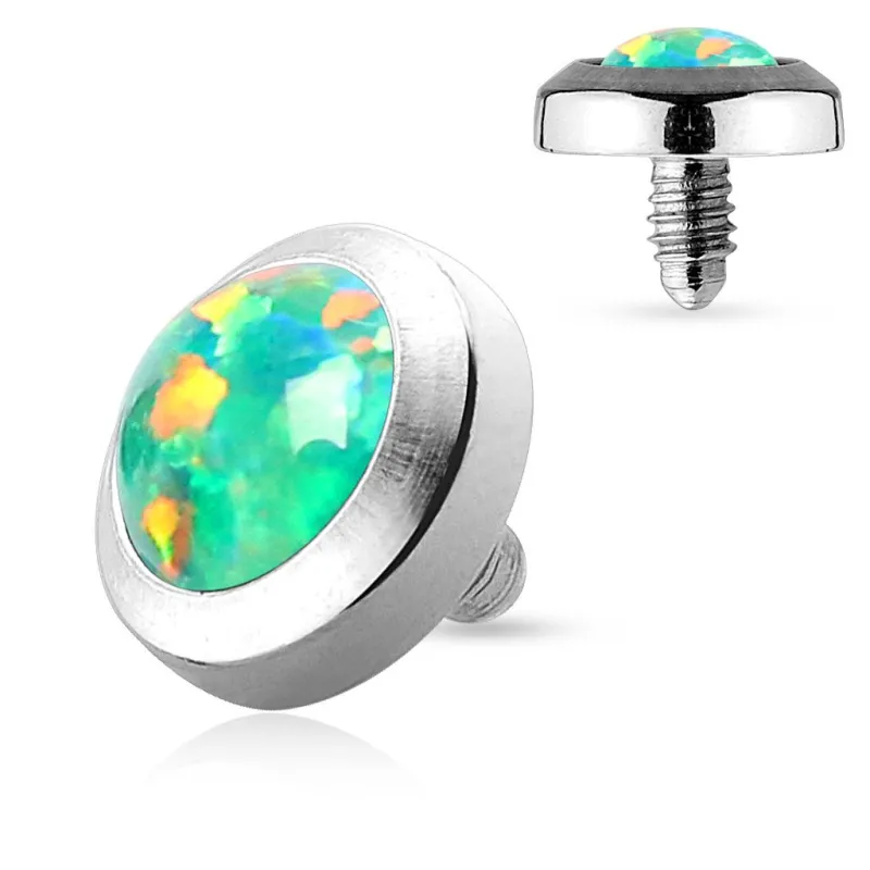 Piercing microdermal plat opale verte
