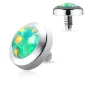 Piercing microdermal plat opale verte