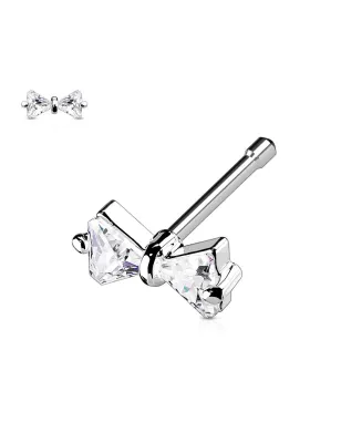 Piercing nez tige droite noeud argenté