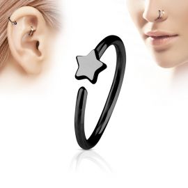 Piercing nez anneau étoile noire