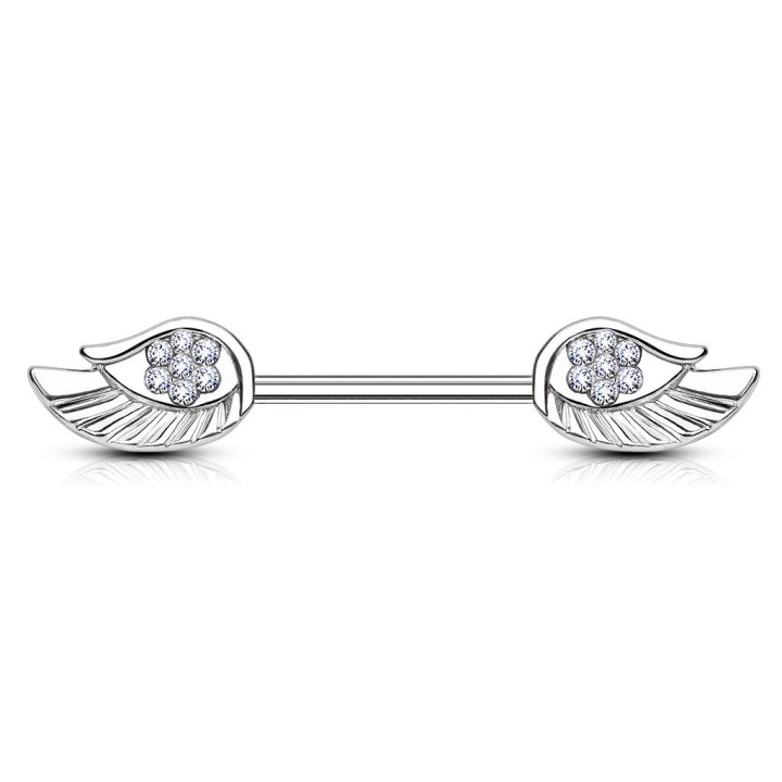 Piercing téton avec ailes d'ange