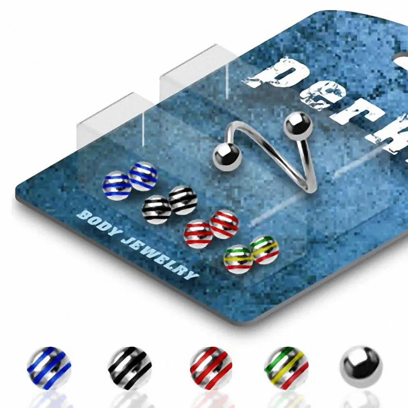 Pack Piercing Spirale Boules Striées