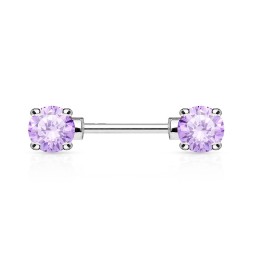 Piercing Téton Barbell Gemmes Ronds Tanzanite