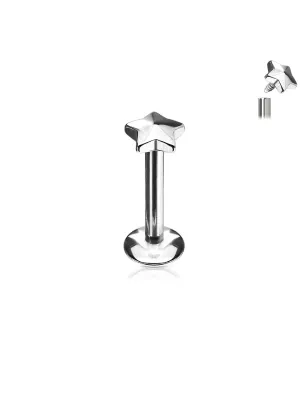 Piercing labret lèvre étoile 4 mm