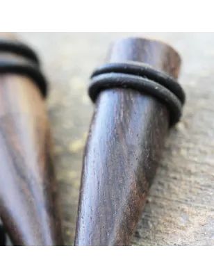 Piercing écarteur oreille en bois d'ébène