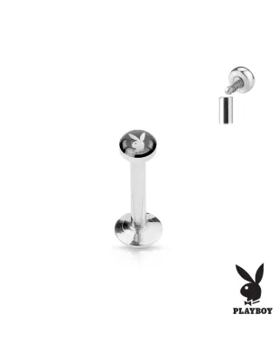 Piercing labret lèvre Playboy noir