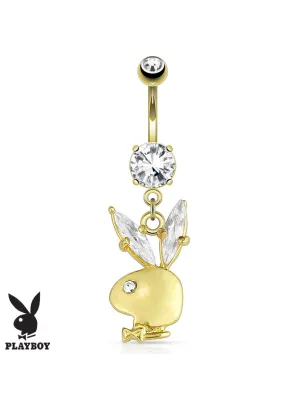 Piercing nombril Playboy plaqué or