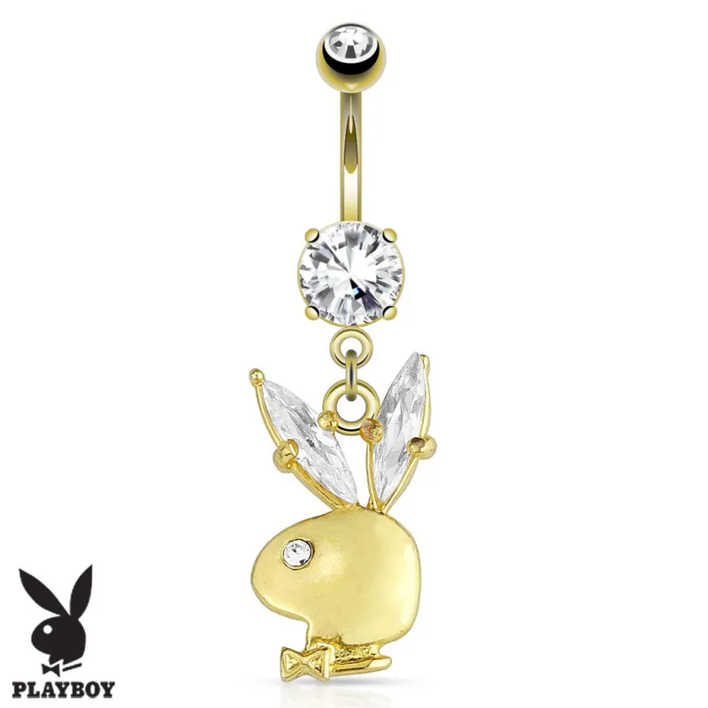 Piercing nombril Playboy plaqué or