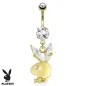Piercing nombril Playboy plaqué or