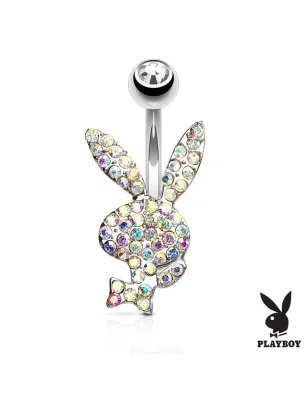 Piercing nombril Playboy cristaux aurore boréale