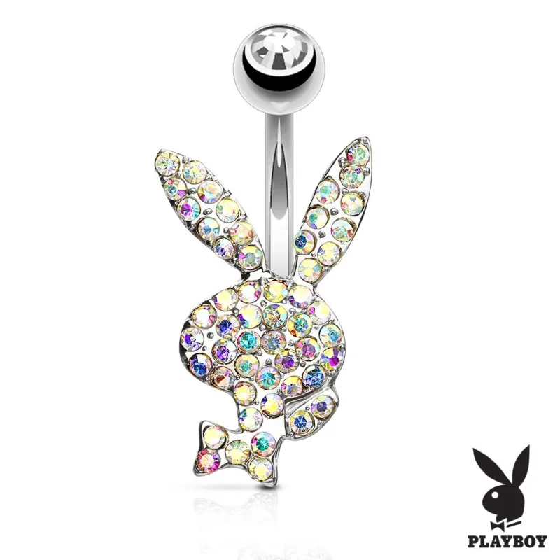 Piercing nombril Playboy cristaux aurore boréale