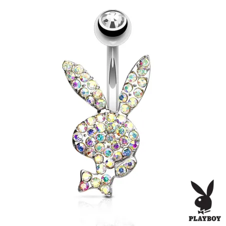 Piercing nombril Playboy cristaux aurore boréale