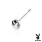 Piercing nez Playboy tige droite noir