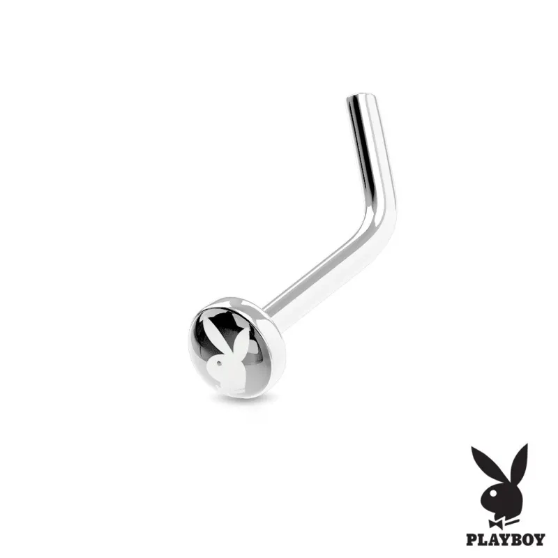 Piercing nez Playboy tige en L noir