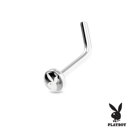 Piercing nez Playboy tige en L noir