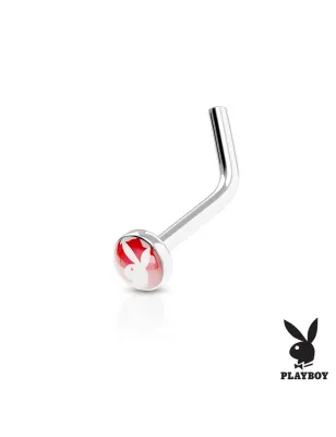 Piercing nez Playboy tige en L rouge