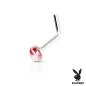 Piercing nez Playboy tige en L rouge