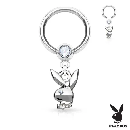 Piercing anneau captif pendentif Playboy